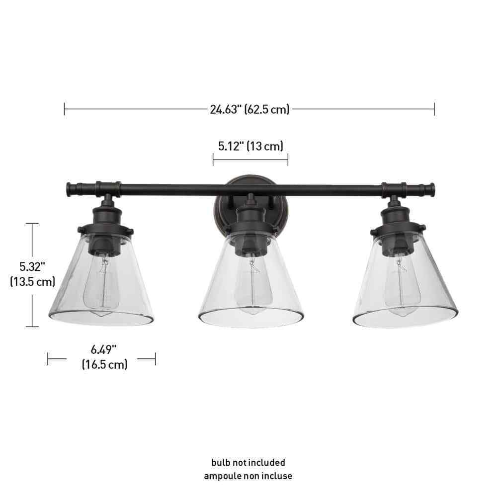 Globe Electric Parker 3-Light Oil Rubbed Bronze 5-Piece Bath Light Set