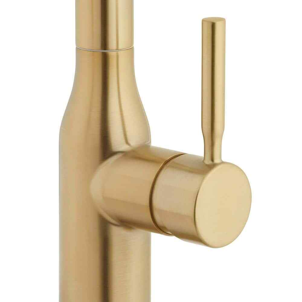 Glacier Bay Upson Single-Handle Pull-Down Sprayer Kitchen Faucet in Matte Gold