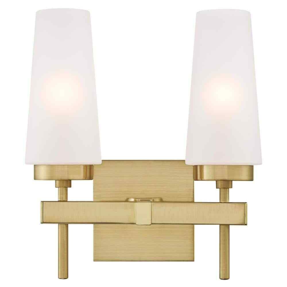 Westinghouse Chaddsford 2-Light Champagne Brass Wall Mount Bath Light