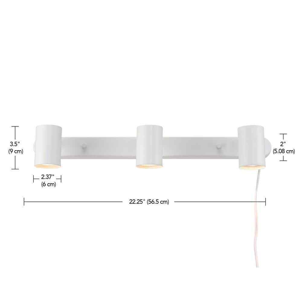 Globe Electric Dale 3-Light Matte White Plug-In Linear Track Lighting Kit