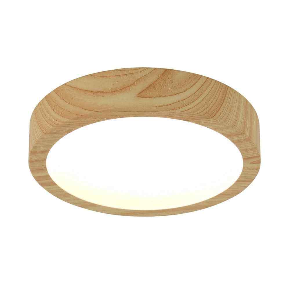Artika Dryad 10 in. 1-Light Wood Integrated LED Modern Flush Mount Ceiling Light