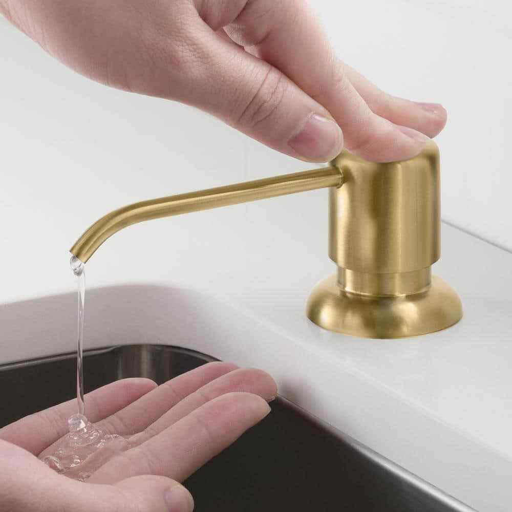 KRAUS Boden Kitchen Soap and Lotion Dispenser in Brushed Brass KSD-53BB