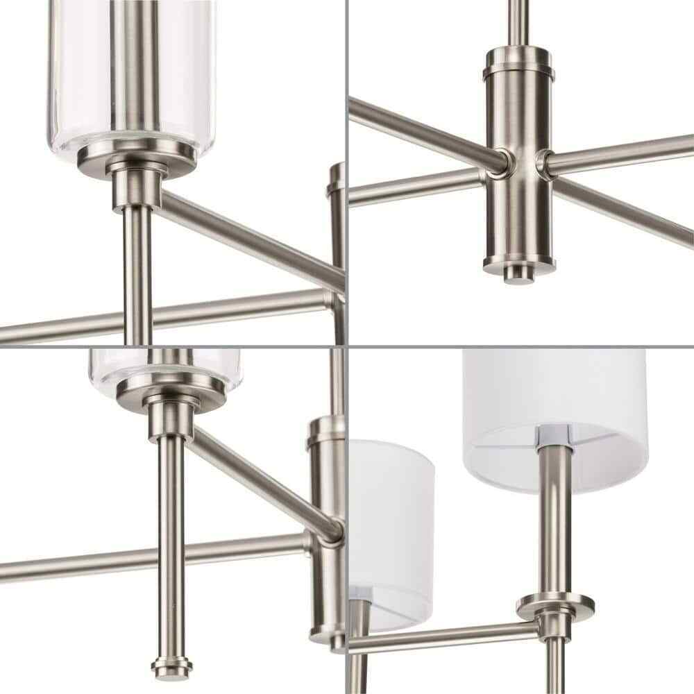 Progress Lighting Elara 22.87 in. 4-Light Dining Room Brushed Nickel Chandelier