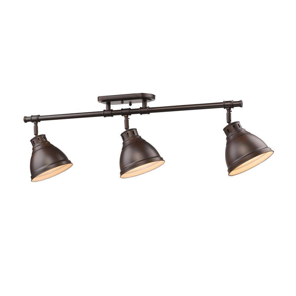Golden Lighting Duncan 3-Light Rubbed Bronze Semi-Flush Mount