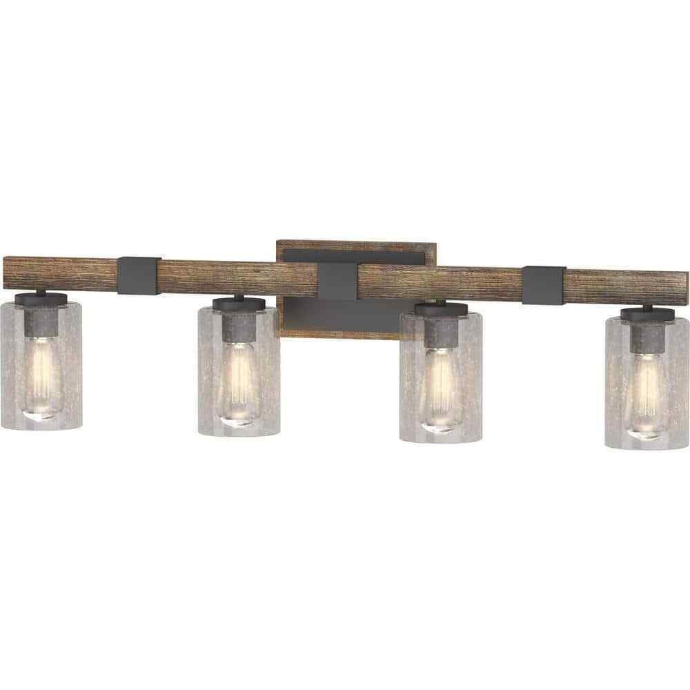 Volume Lighting 4-Light Indoor Black Walnut Bath or Vanity Light