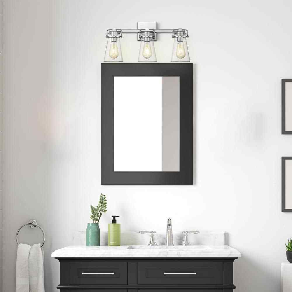 Home Decorators Collection Stonedale 20 in. 3-Light Chrome Vanity Light HDLI007