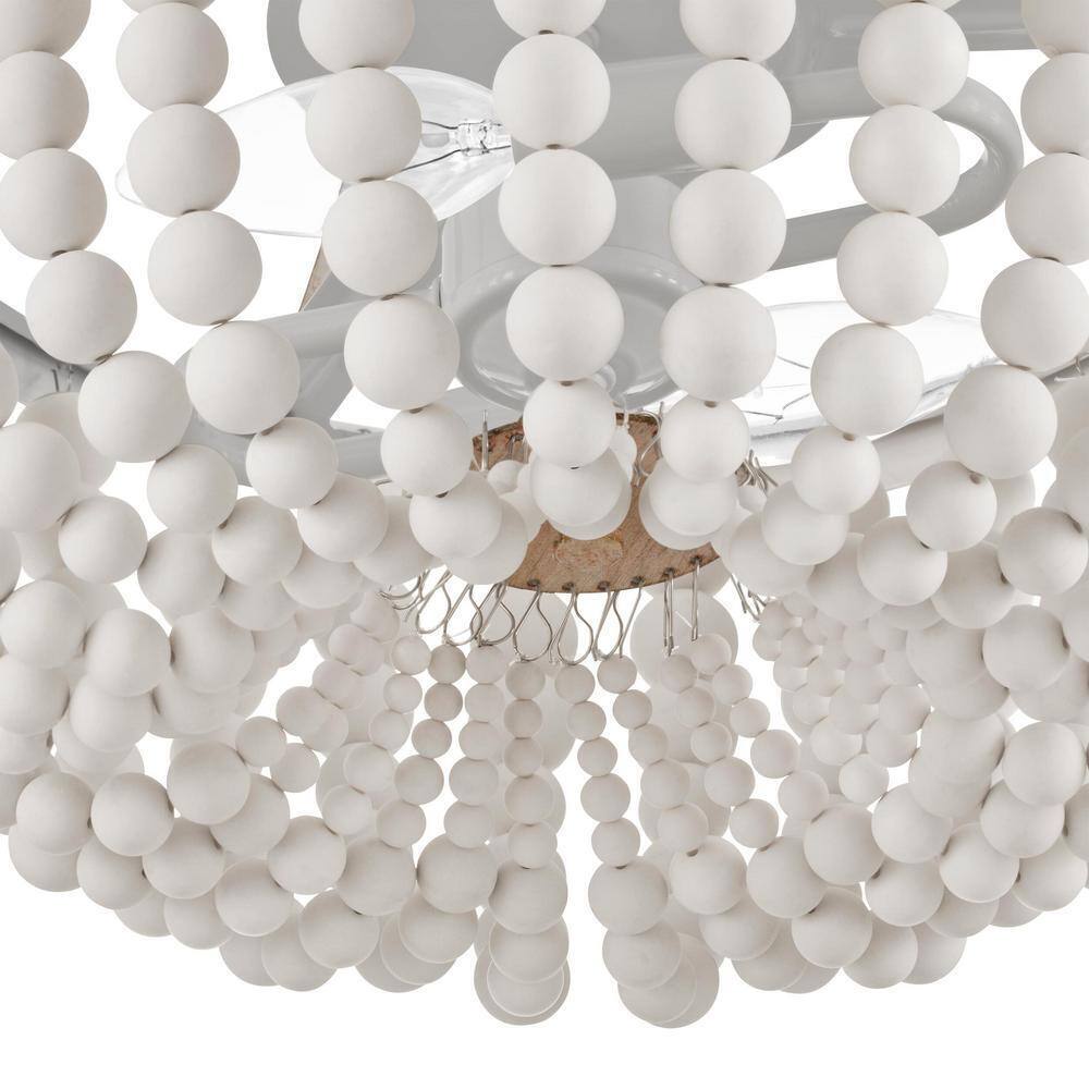 Hampton Bay Cayman 13 in. 2-Light Beaded Semi-Flush Mount Ceiling Light Fixture