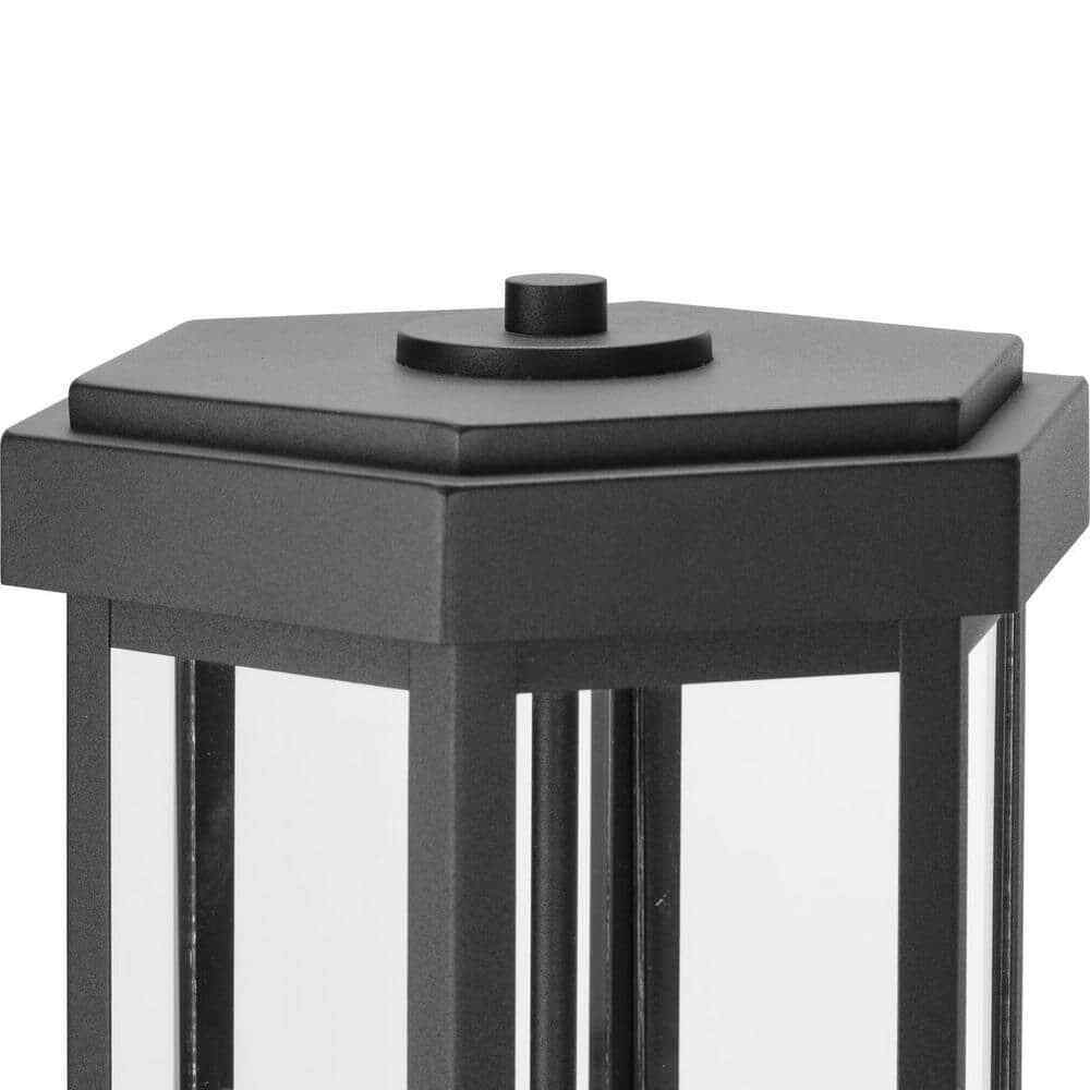 Progress Lighting 3-Light Textured Black Ramsey Steel Hardwired Post Light