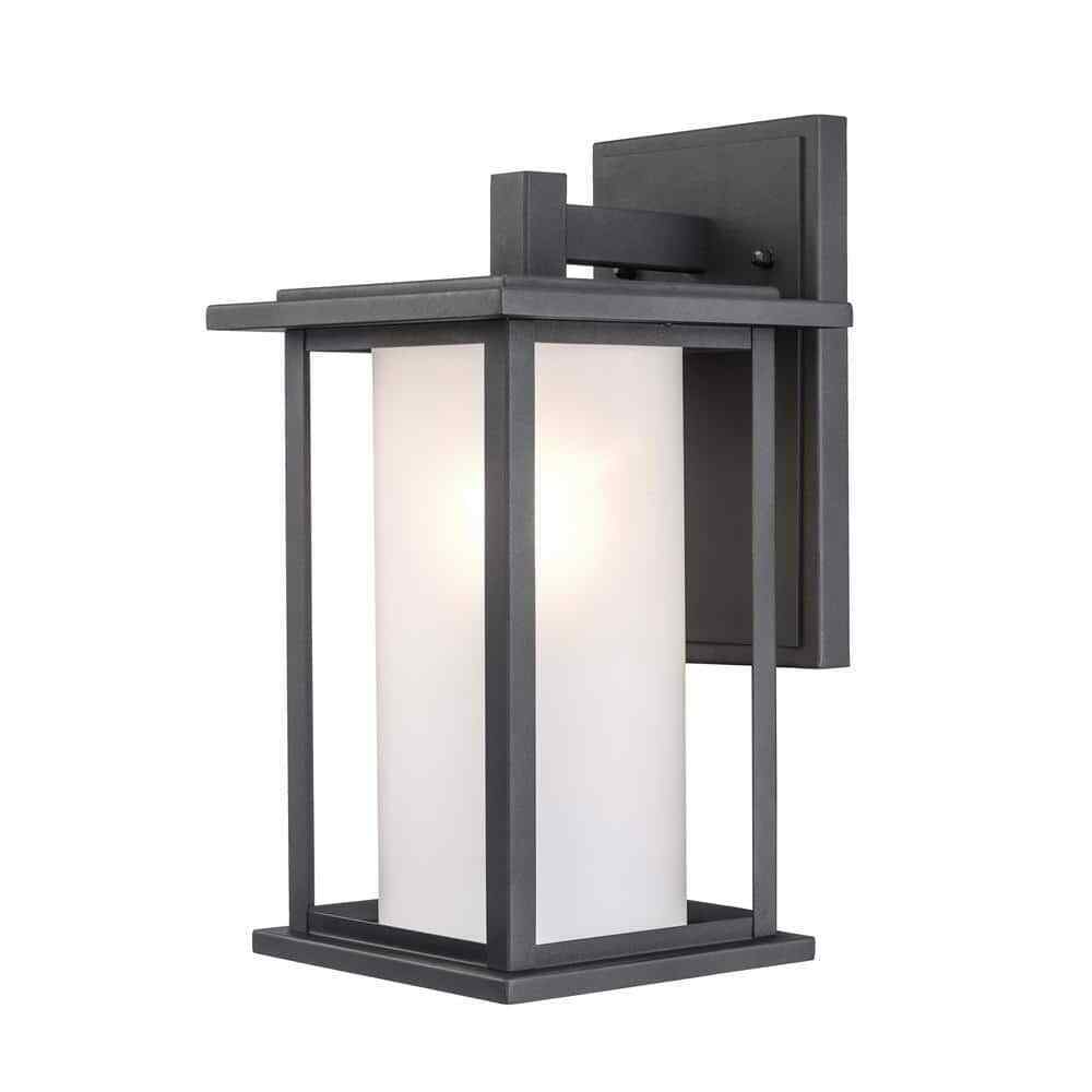 Bel Air Lighting Shaakar 1-Light Black Outdoor Wall Light Sconce Lantern