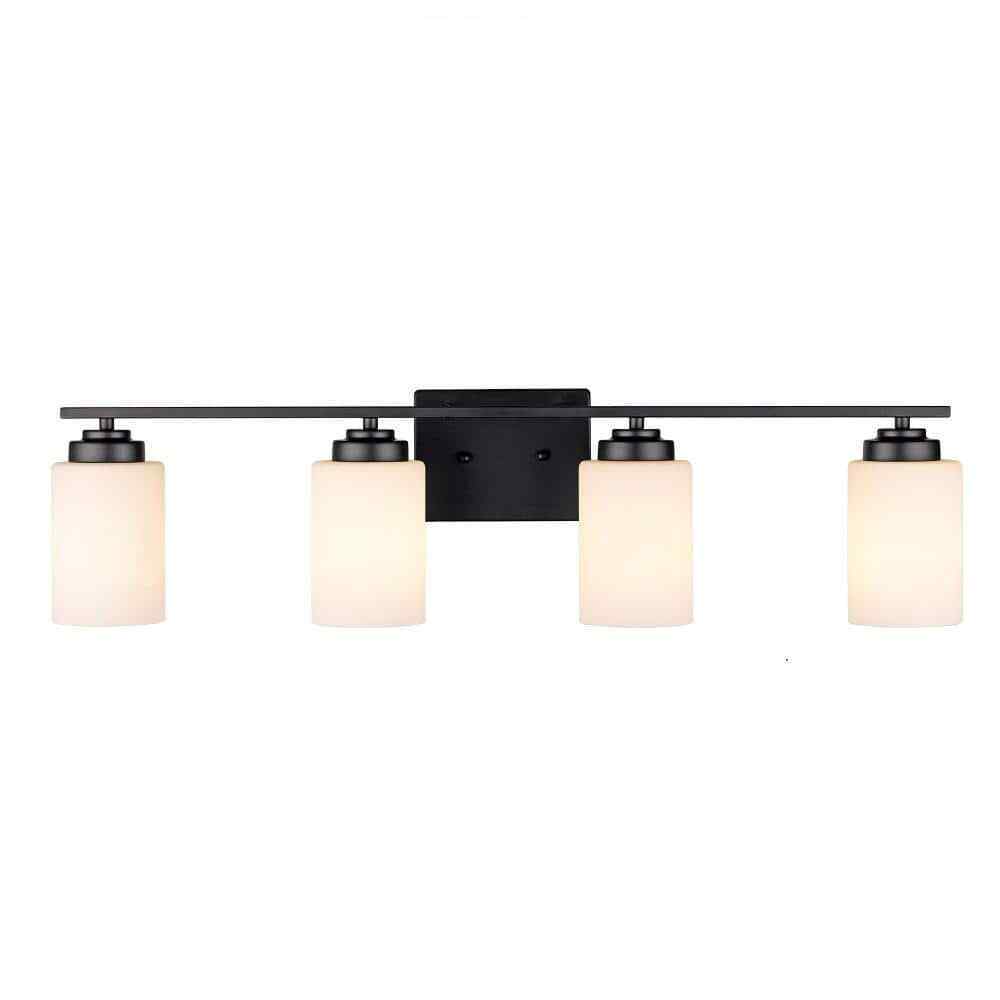 Bel Air Lighting Mod Pod 31.25 in. 4-Light Black Bathroom Vanity Light Fixture