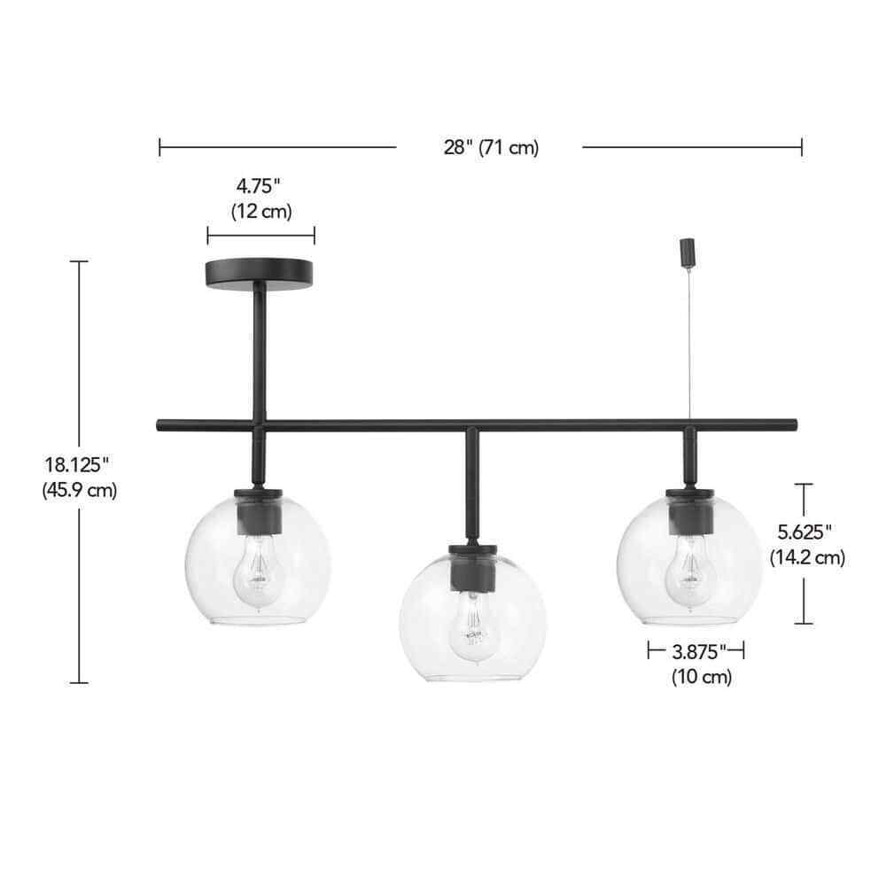 Globe Electric 2.3 ft. 3-Light Matte Black Fixed Track Lighting Kit 91002804