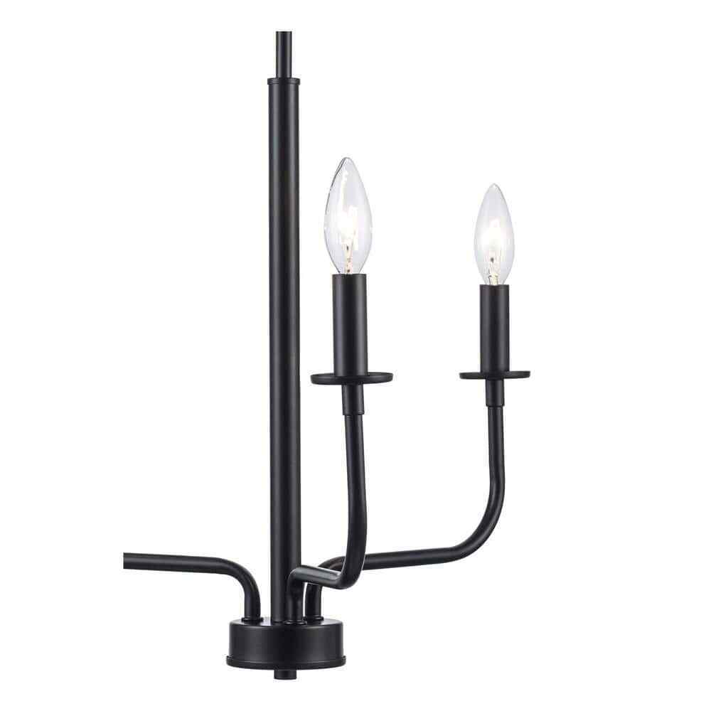 Bel Air Lighting Tennyson 3-Light Black Candle Chandelier Light Fixture 11653 BK