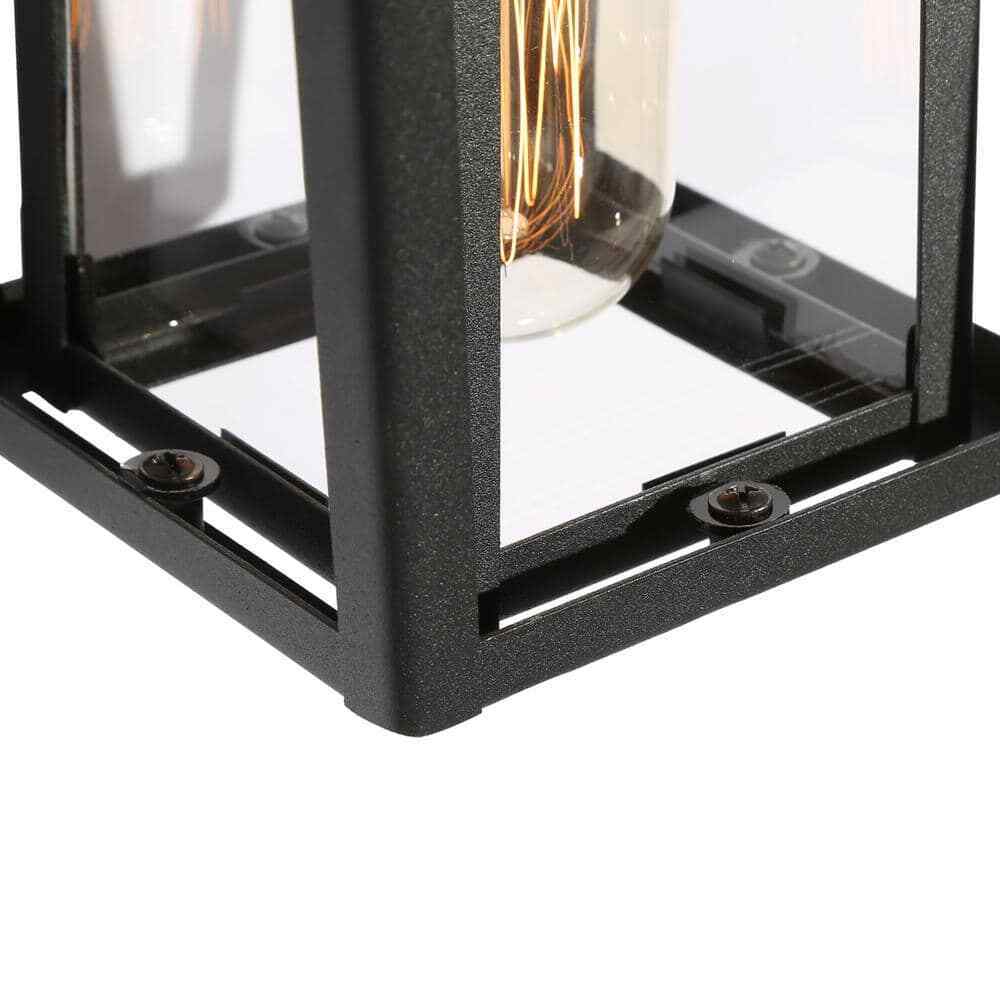 Uolfin Modern Farmhouse Arie 1-Light Industrial Black Cage Outdoor Sconce
