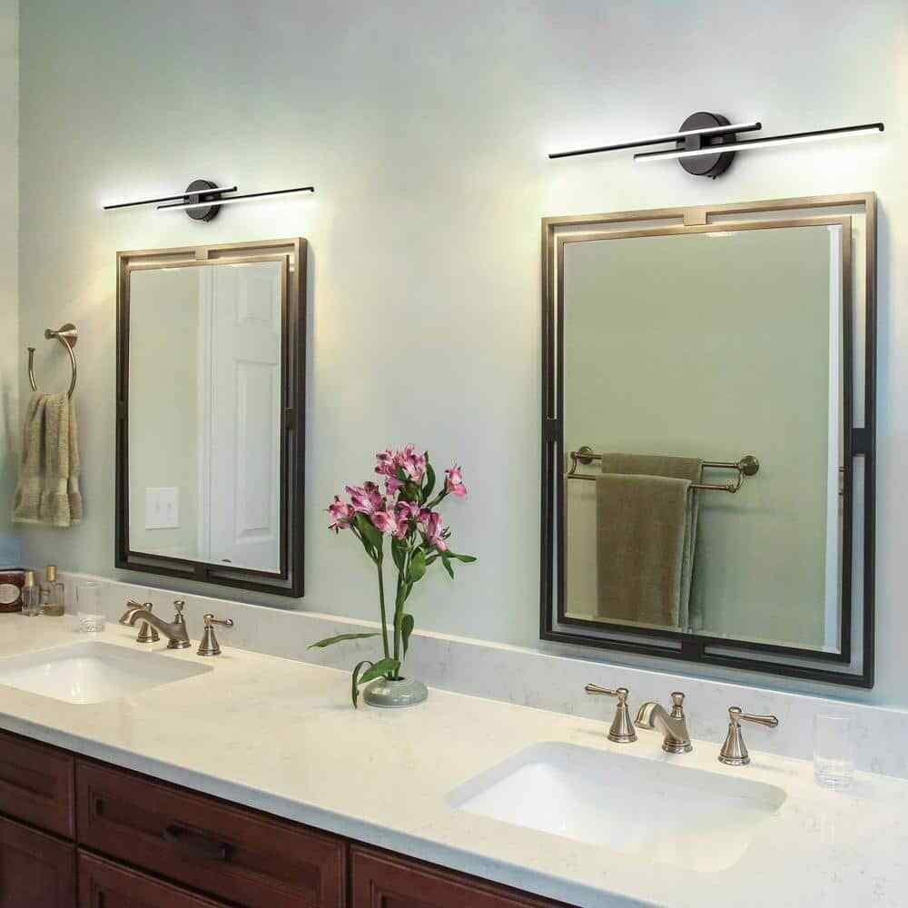 EDISLIVE Bourget Modern Black LED Bath Vanity Light Bar Wall Sconce