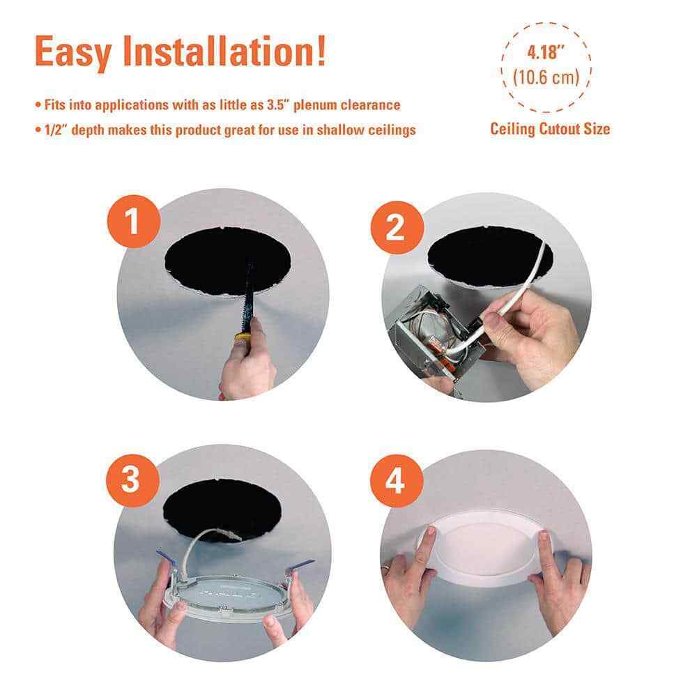 Halo HLB 4 in. CCT New Construction or Remodel Canless Recessed LED Kit