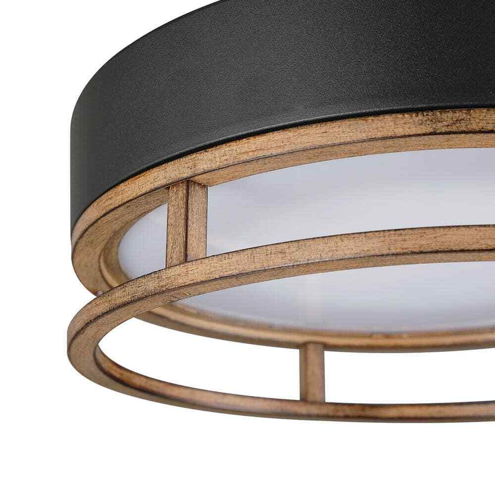 Globe Electric Ray 1-Light Matte Black 18.5-Watt LED Integrated Ceiling Light