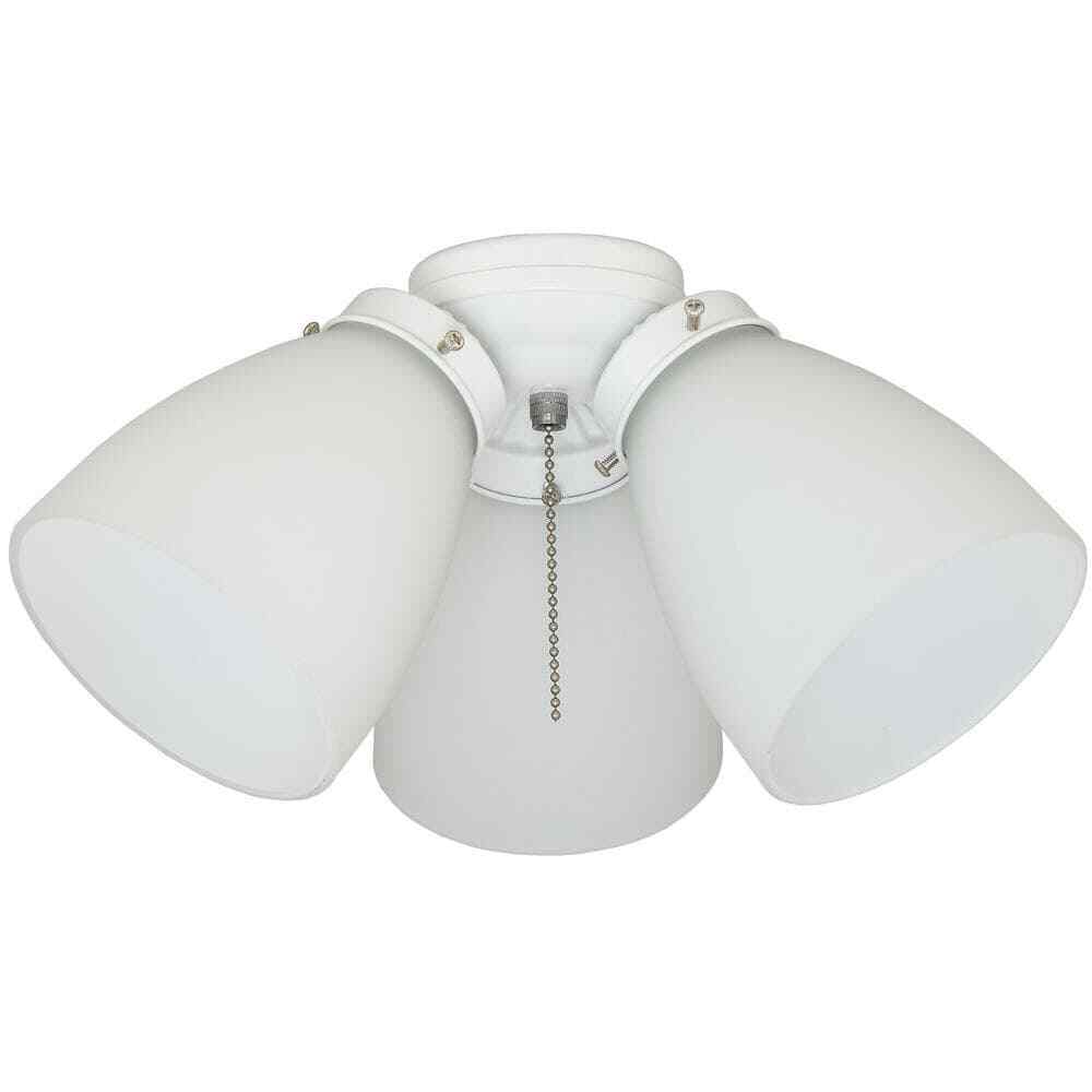 Hampton Bay 3-Light White Ceiling Fan Shades LED Light Kit