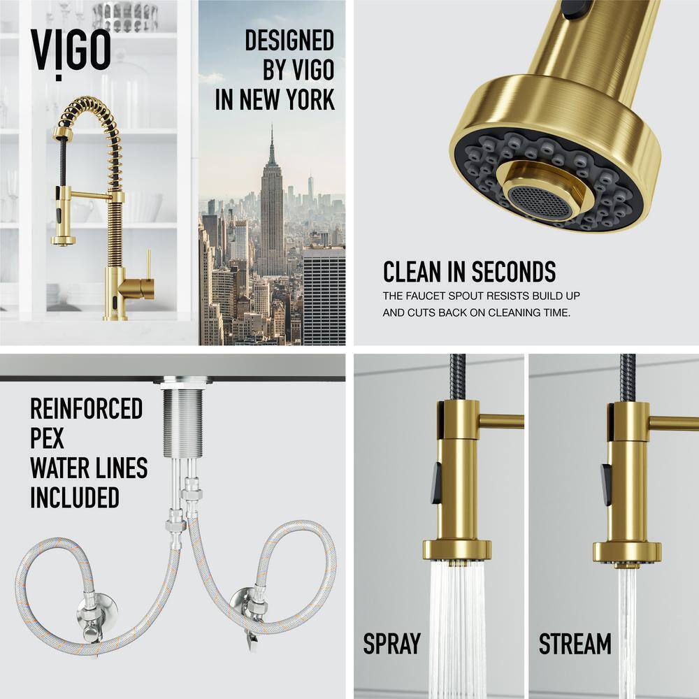VIGO Edison Single Handle Pull-Down Sprayer Kitchen Faucet w/ Touchless Sensor