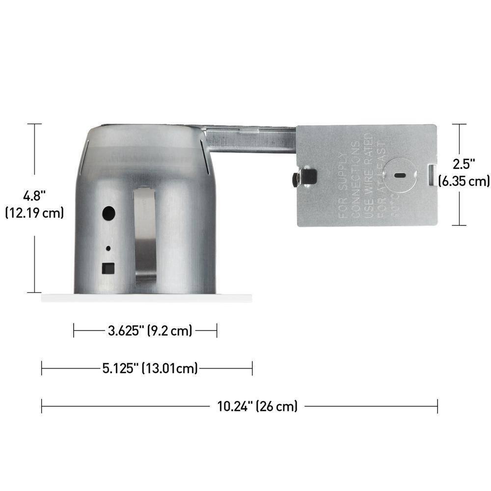 Globe Electric 4 in. Square Shower White Matte Recessed Lighting Kit 90653