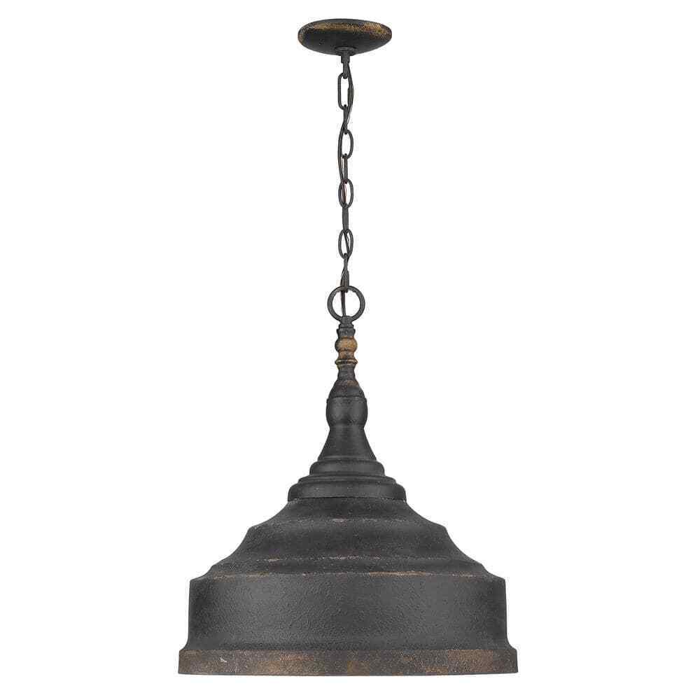 Golden Lighting Keating 3- Light Antique Black Iron Pendant Light 0806-3P ABI
