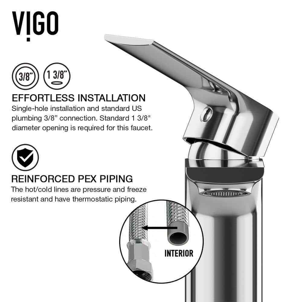 VIGO Davidson Single Handle Single-Hole Bathroom Faucet in Chrome VG01043CH
