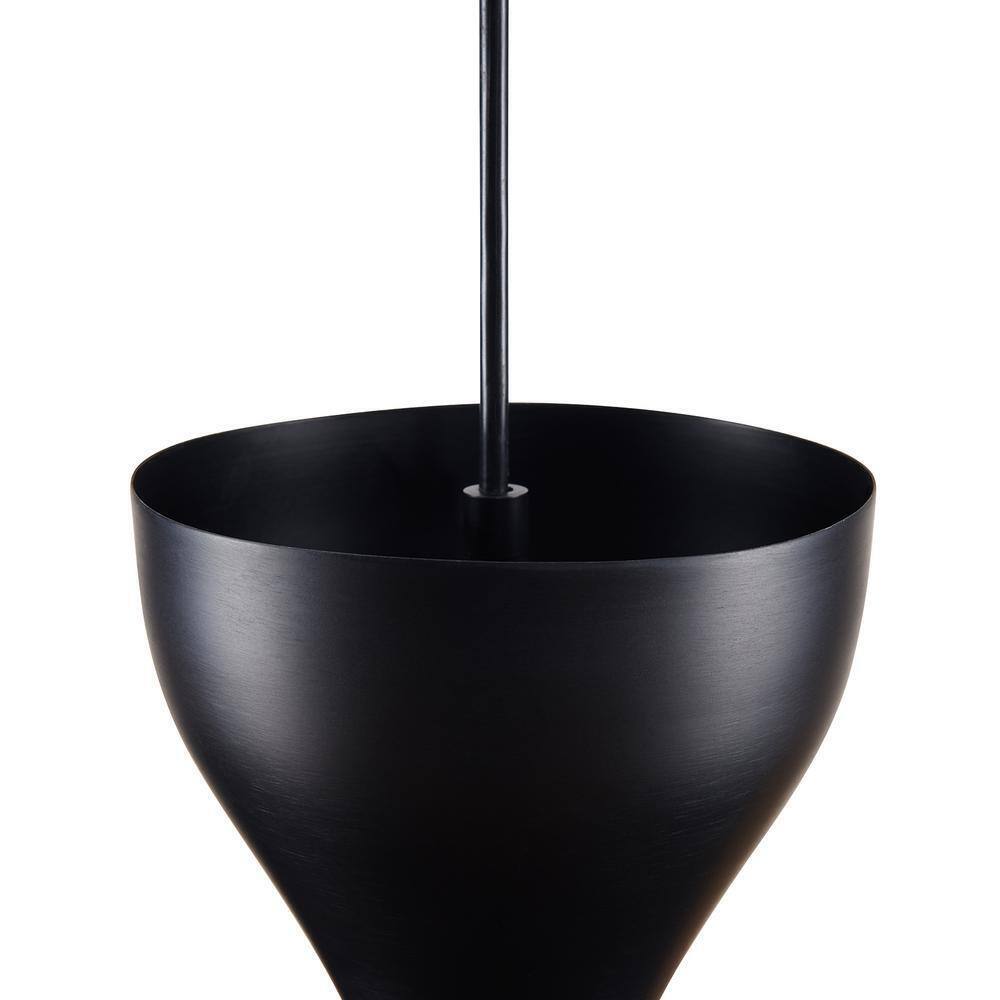 Southern Enterprises Conner Matte Black Midcentury Modern Dome Pendant Lamp