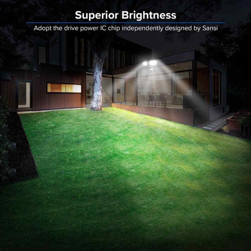 SANSI 1800 Lumens Black Motion Sensor Outdoor LED 5000K Dusk to Dawn Flood Light