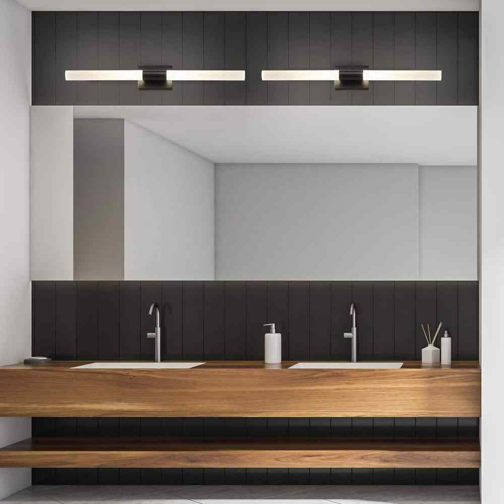 Globe Electric 36 in. Matte Black LED Integrated Vanity Light