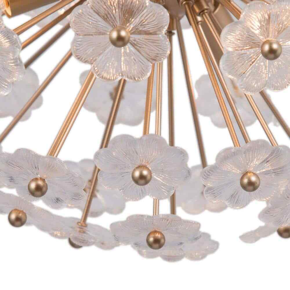 Uolfin Modern Gold Sputnik Chandelier 6-Light Dining Room Island Pendant Fixture
