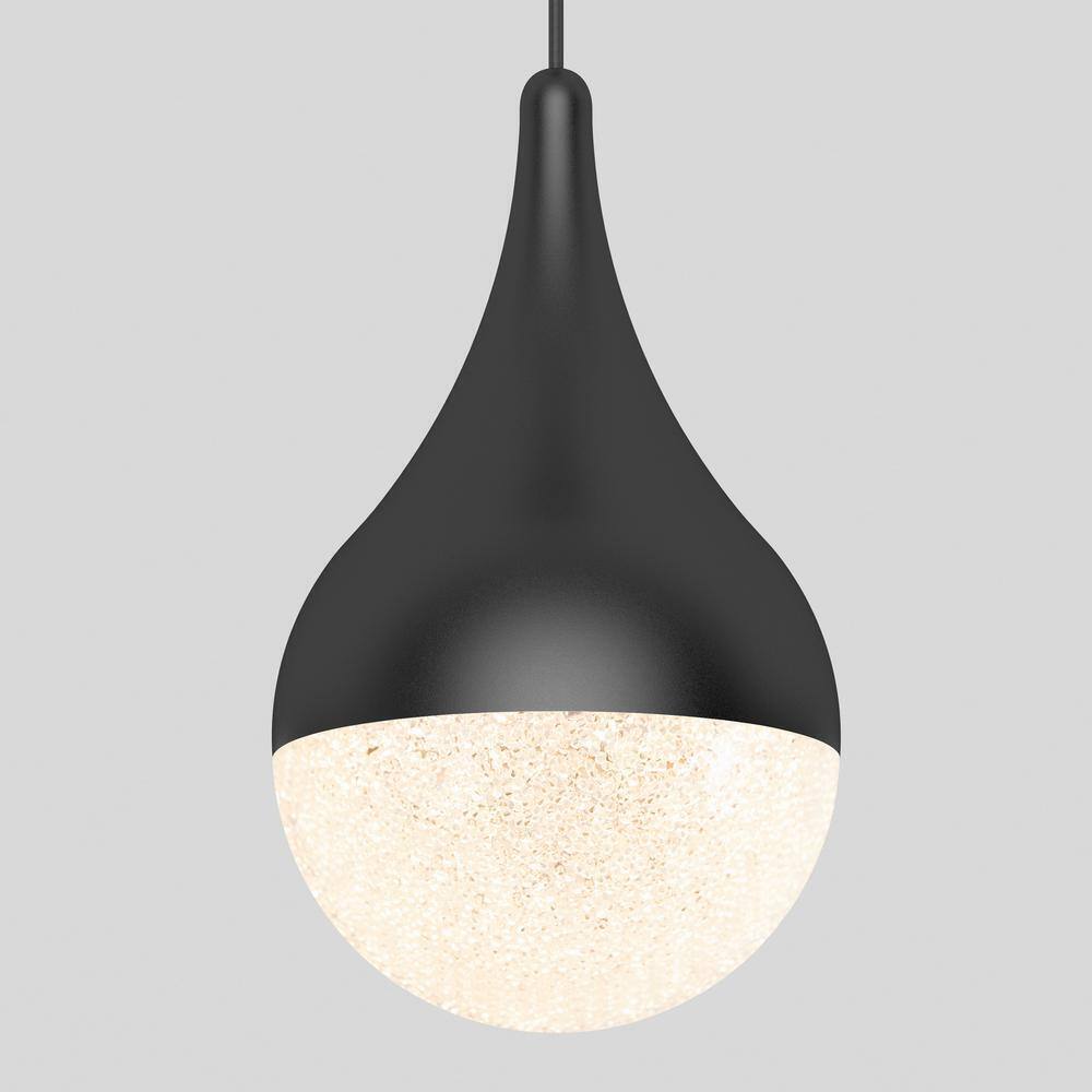 Artika Glitzer 6.5-Watt LED 1-Light Black Modern Hanging Pendant Light
