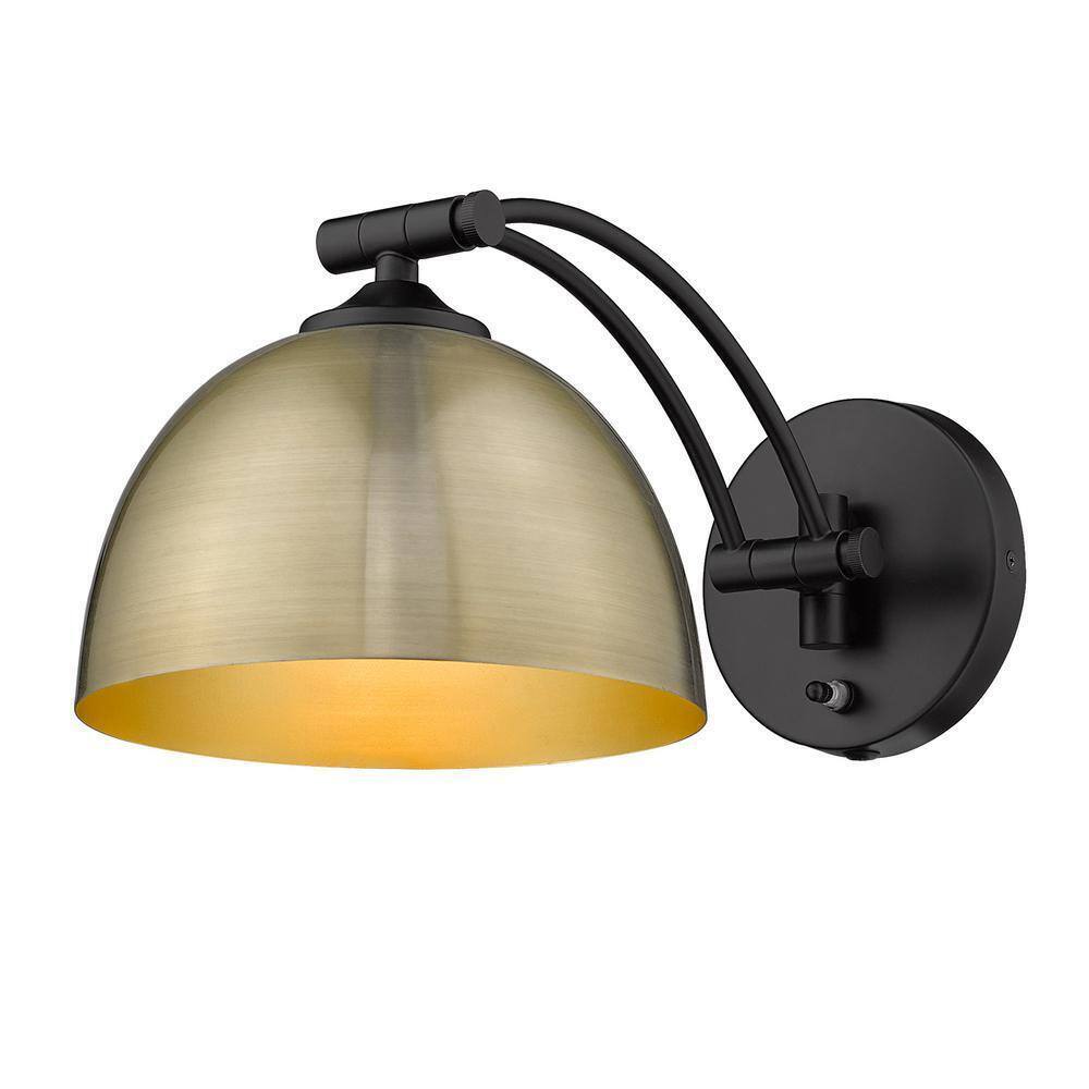 Golden Lighting Rey 8 in. Matte Black Sconce Light Fixture