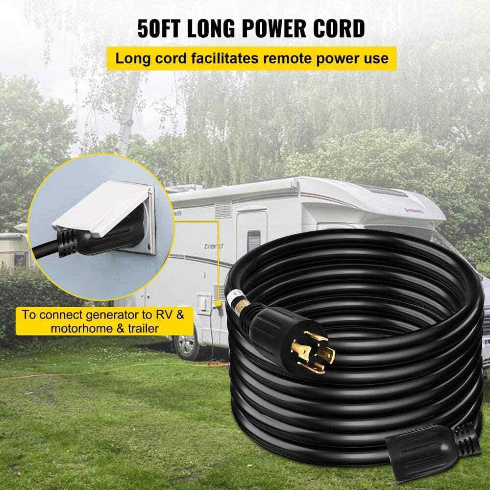 VEVOR 50 ft. Generator Extension Cord 250-Volt 30 Amp Generator Power Cord