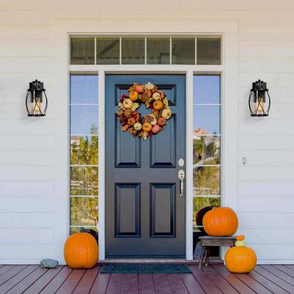 Uolfin Modern Outdoor Wall Light 1-Light Motion Sensor Wall Lantern Sconce 2-Pk