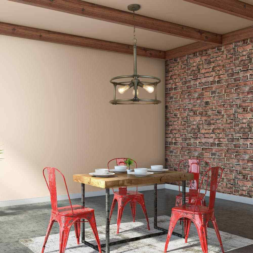 Eglo Rivertown 3-Light Rustic Bronze Chandelier Light