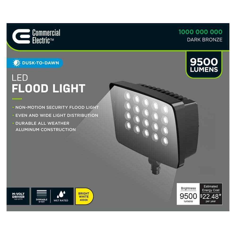 Commercial Electric 70-Watt Bronze Outdoor Integrated LED Commercial Flood Light