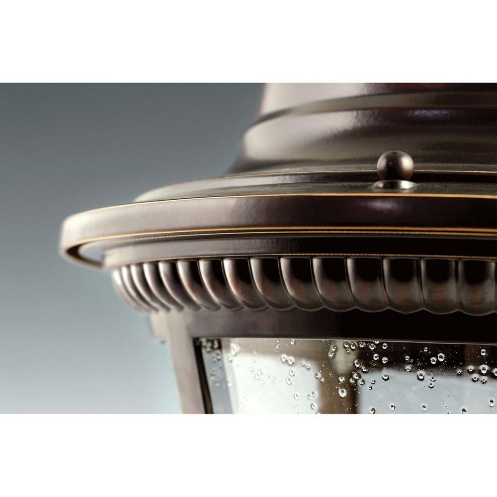 Progress Lighting Westport Bronze Seeded Glass Traditional Outdoor Light