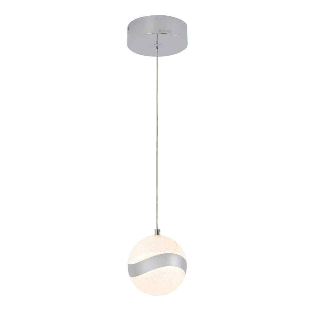 Artika Wavey 7-Watt 1 Light Chrome Modern LED Mini Pendant Light Fixture