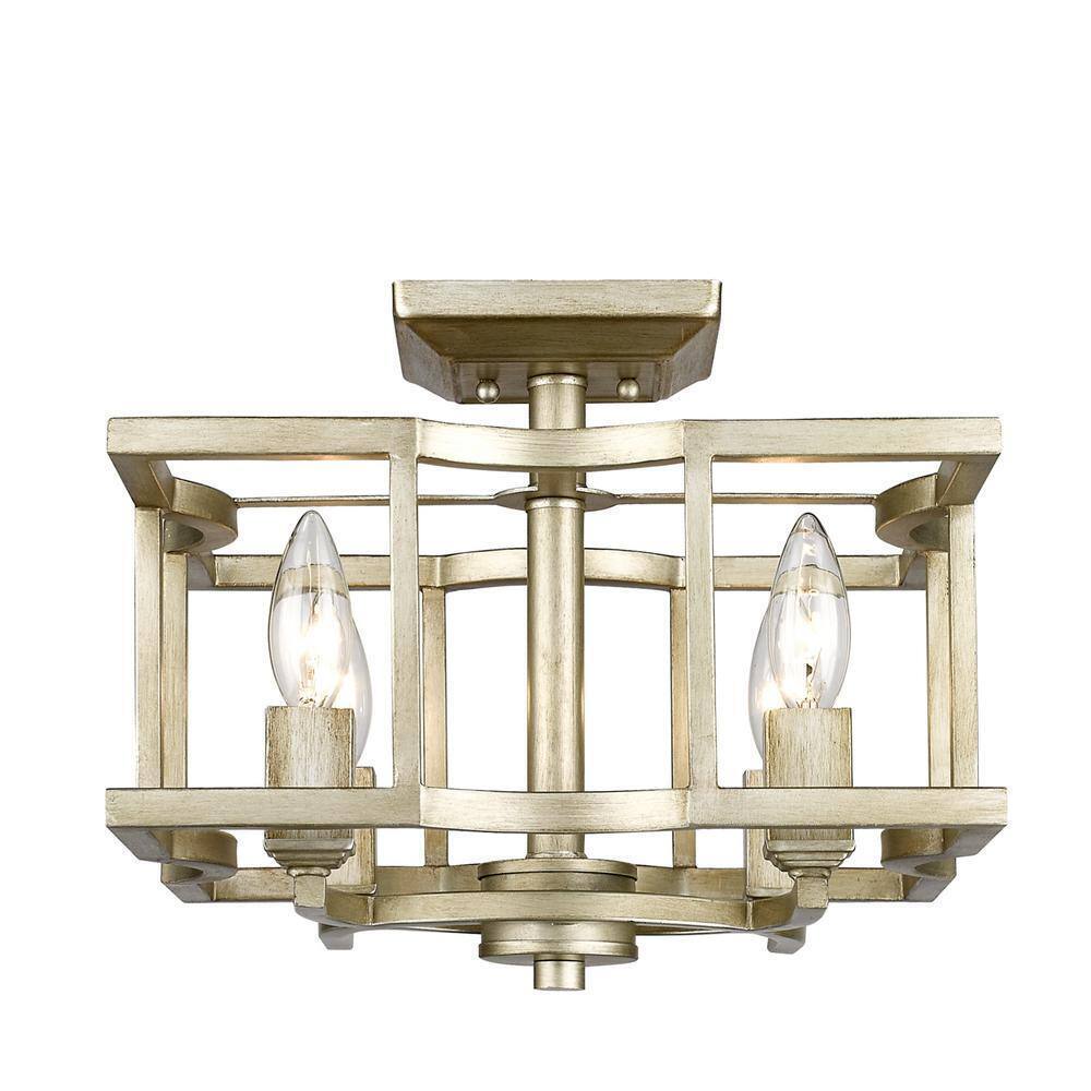 Golden Lighting Bellare 4-Light White Gold Semi-Flush Mount 7151-SF WG
