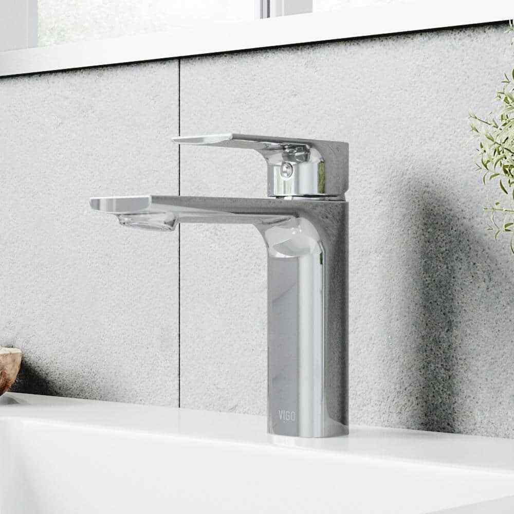 VIGO Davidson Single Handle Single-Hole Bathroom Faucet in Chrome VG01043CH