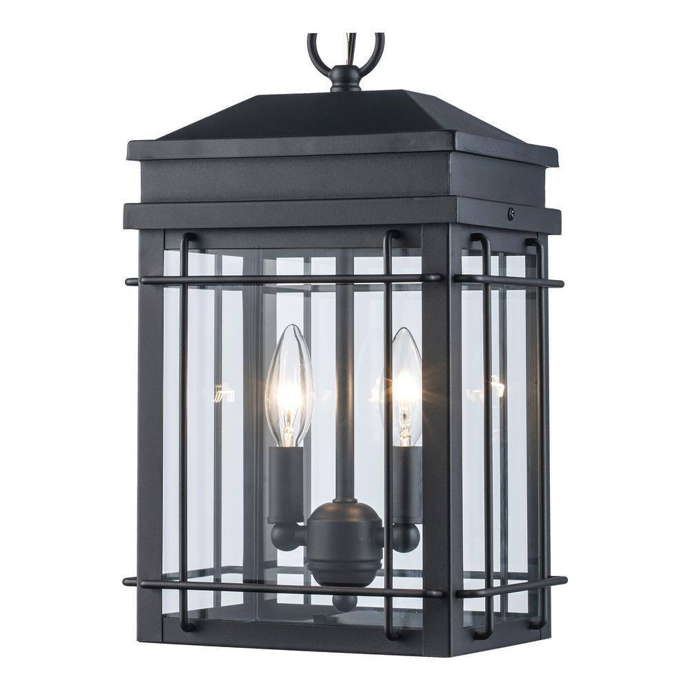 Monteaux Lighting Bel Air 2-Light Black Outdoor Hanging Pendant Light Fixture