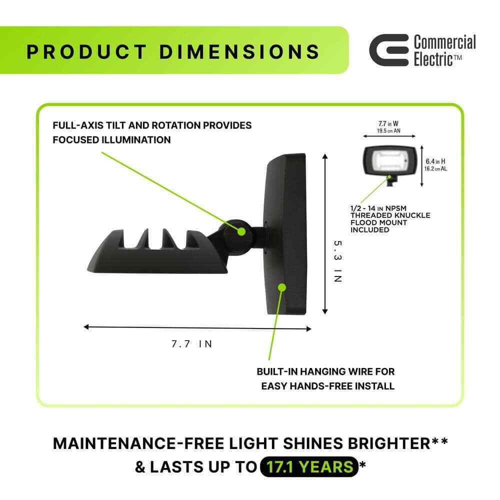Commercial Electric 50W Equivalent Integrated LED Wall/Flood Light