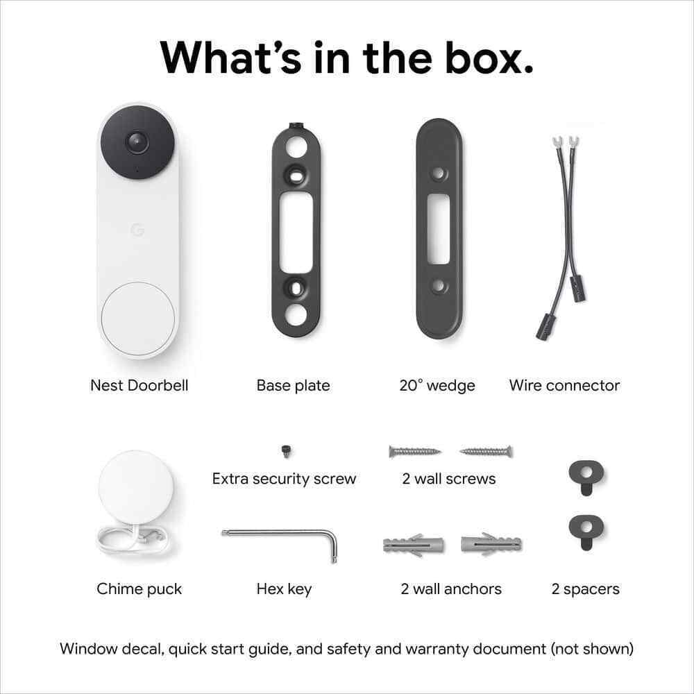 Google Nest Doorbell Wired 2nd Gen - Snow GA02767-US