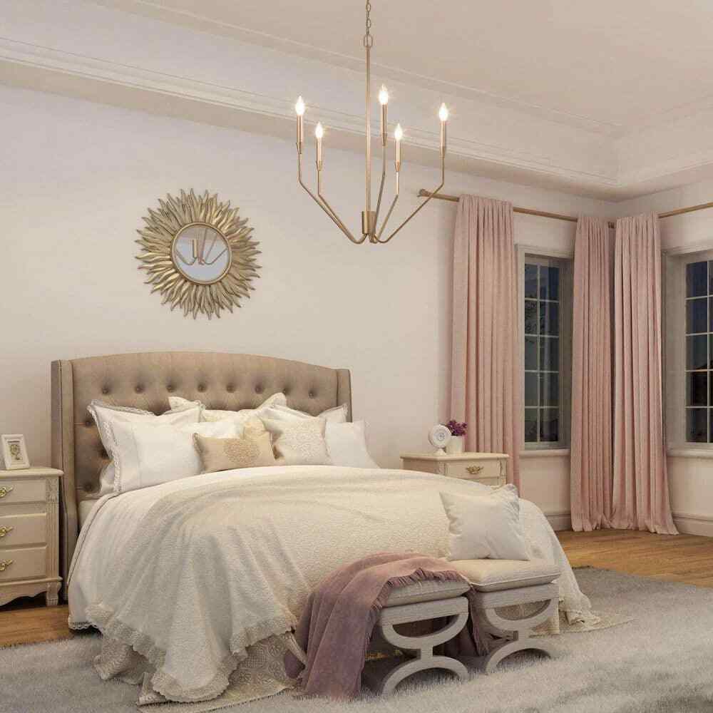 Uolfin 5-Light Transitional Chandelier Pendant Light for Kitchen Bedroom