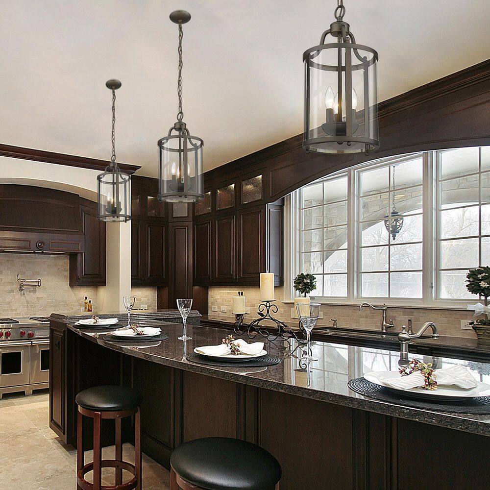Golden Lighting Payton 3-Light Rubbed Bronze Light w/ Clear Glass Shades