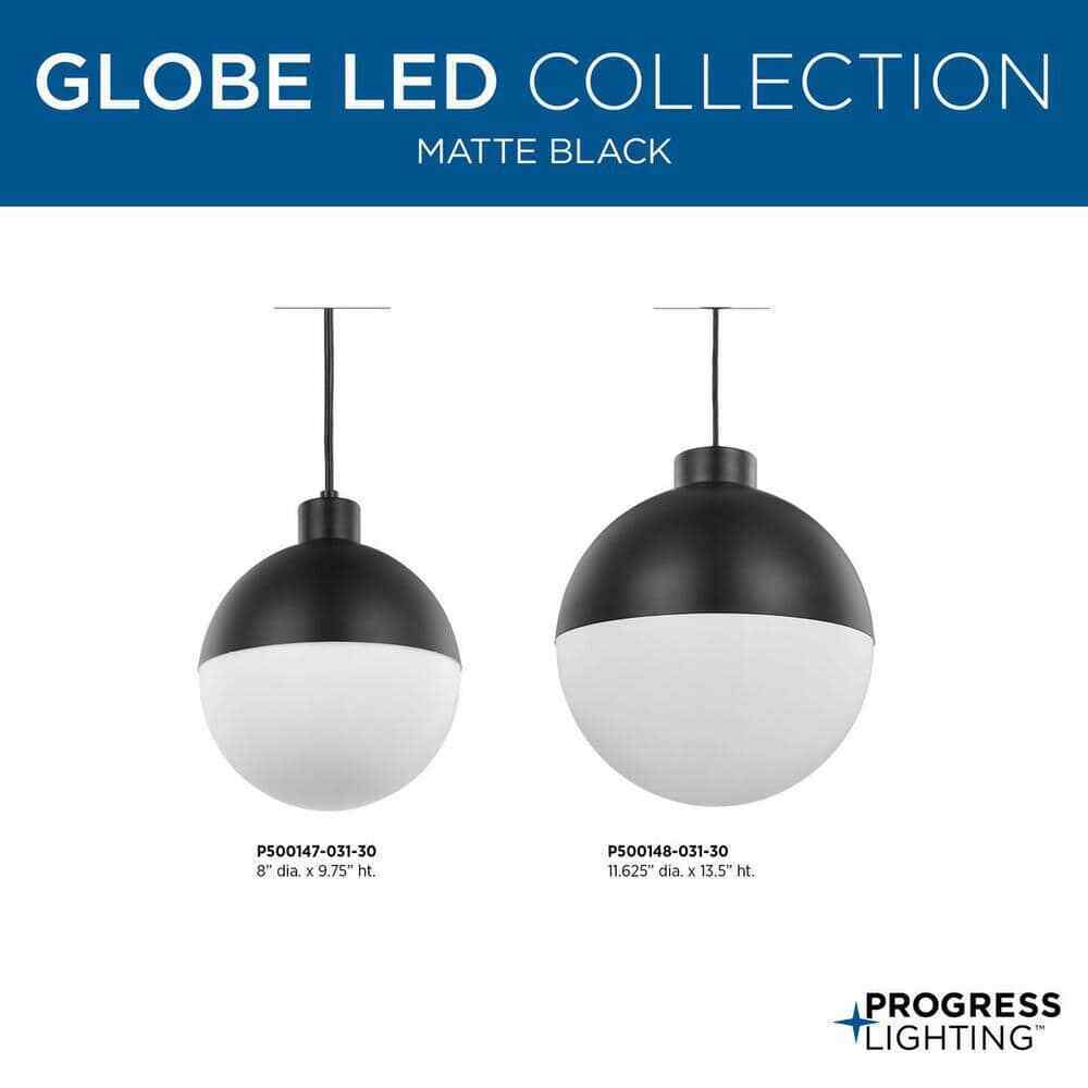 Progress Lighting Globe LED 1 Light Painted Black LED Outdoor Pendant Light