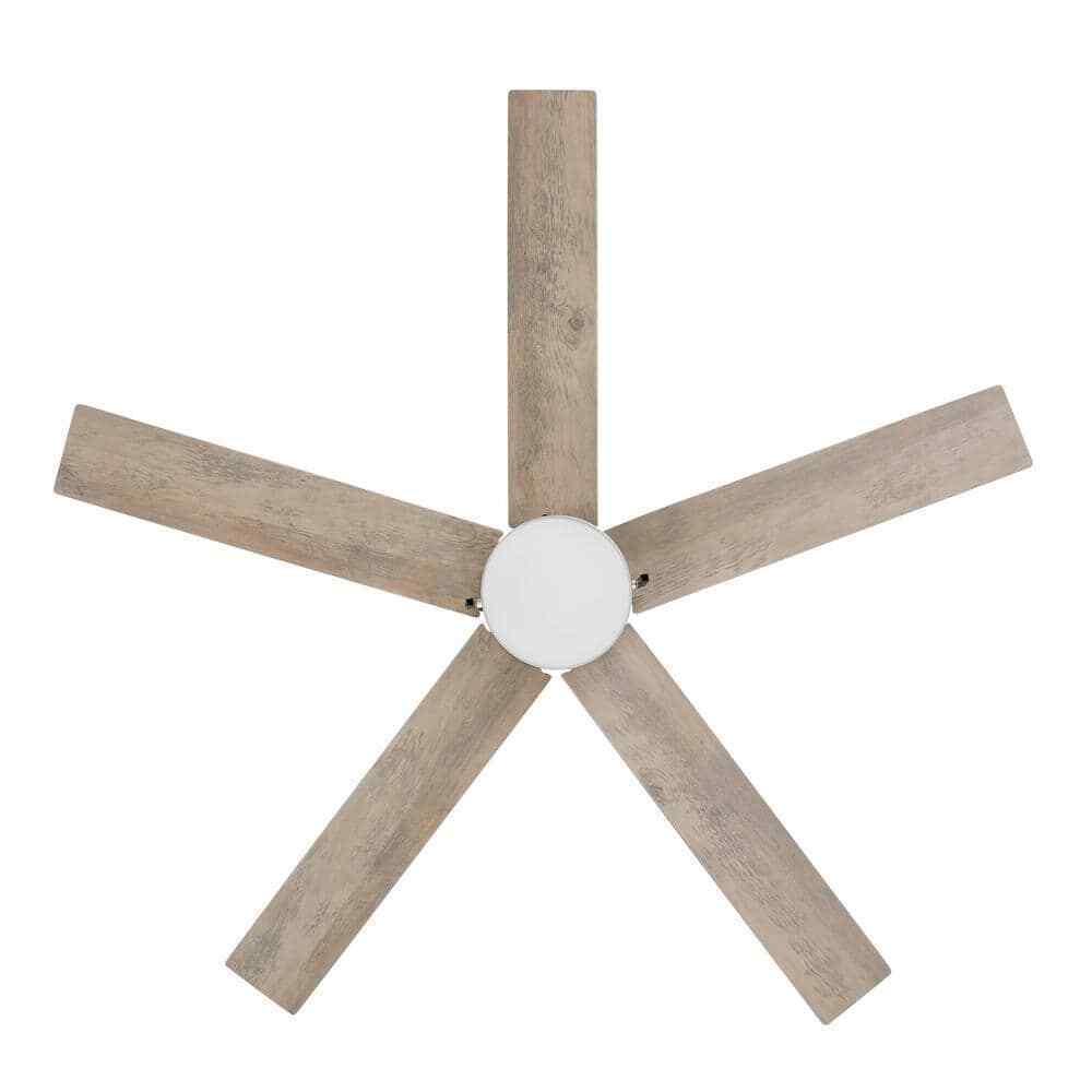 Hampton Bay Caltris 52 in. LED Indoor/Outdoor Brushed Nickel Ceiling Fan