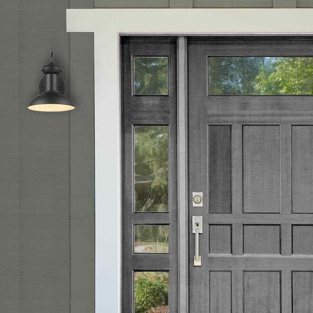 Globe Electric Martes Matte Black Industrial Indoor/Outdoor 1-Light Wall Sconce