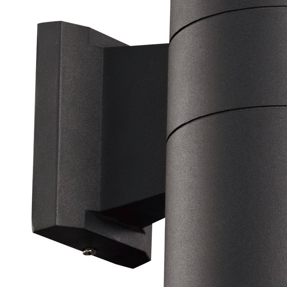 Bel Air Lighting Compact 12 in Black LED Cylinder Outdoor Wall Light Clear Glass