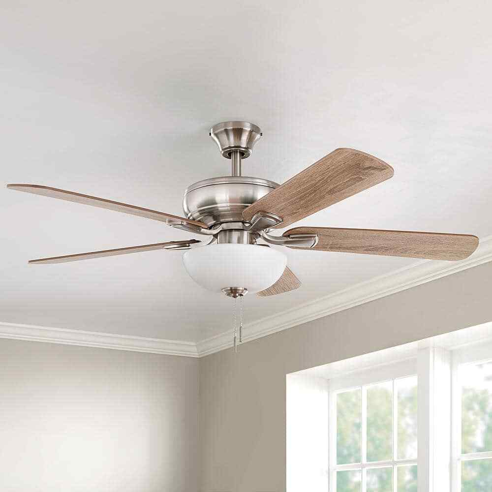 Hampton Bay Rothley II 52 in. Indoor LED Brushed Nickel Ceiling Fan w/ Light Kit