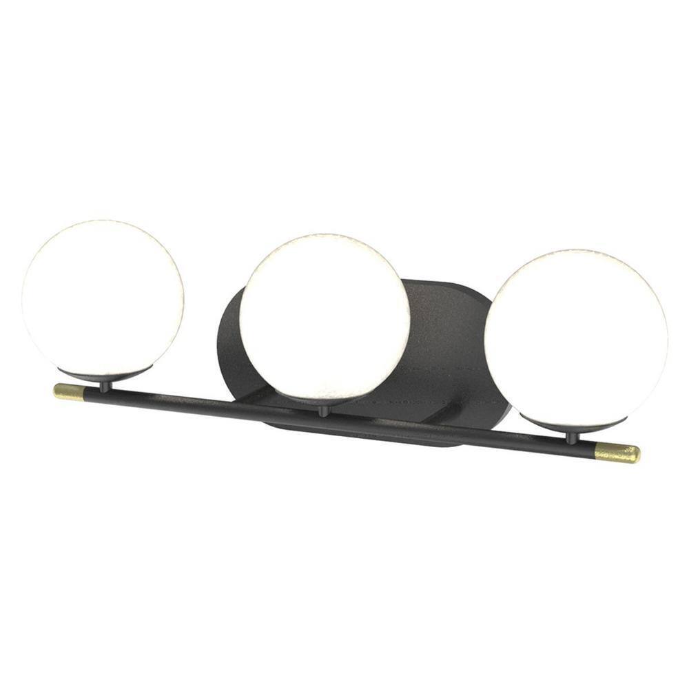Progress Lighting Hartnett 8 in. 3-Light Matte Black Vanity Light